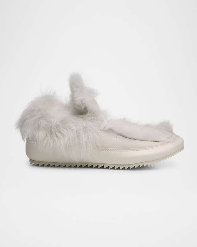 Jadine Fur-Lined Mixed Leather Moccasins